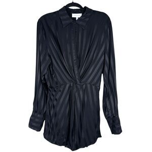 Significant Other Mini Shirt Dress Black Subtle Stripes Women’s Size 8 NWOT